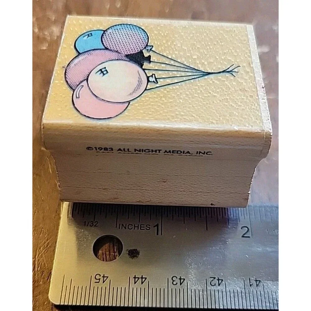 Rubber Stamp - Balloons - 578E - Wood - By All Night Media - 1983